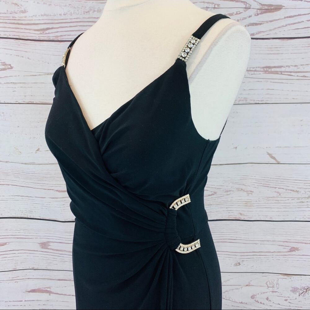 Cachet black high low rhinestones slit like new - Picture 4 of 11
